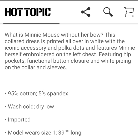 NWT Disney Minnie Mouse Bow Print Dress - Picture 7 of 8